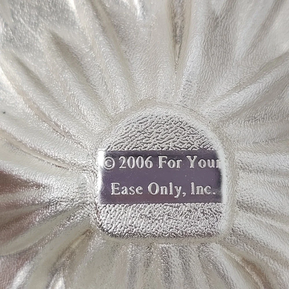 VTG Mirrored Silver Tone Metal Flower Jewelry Box Lidded For You Ease Only‎ Inc